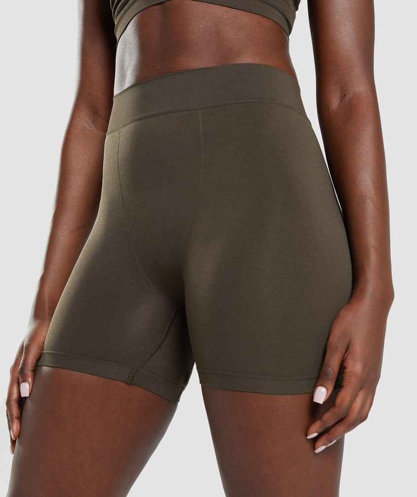 Brown Women's Gymshark Seamless Boxers Bikini Bottoms | USA-61790