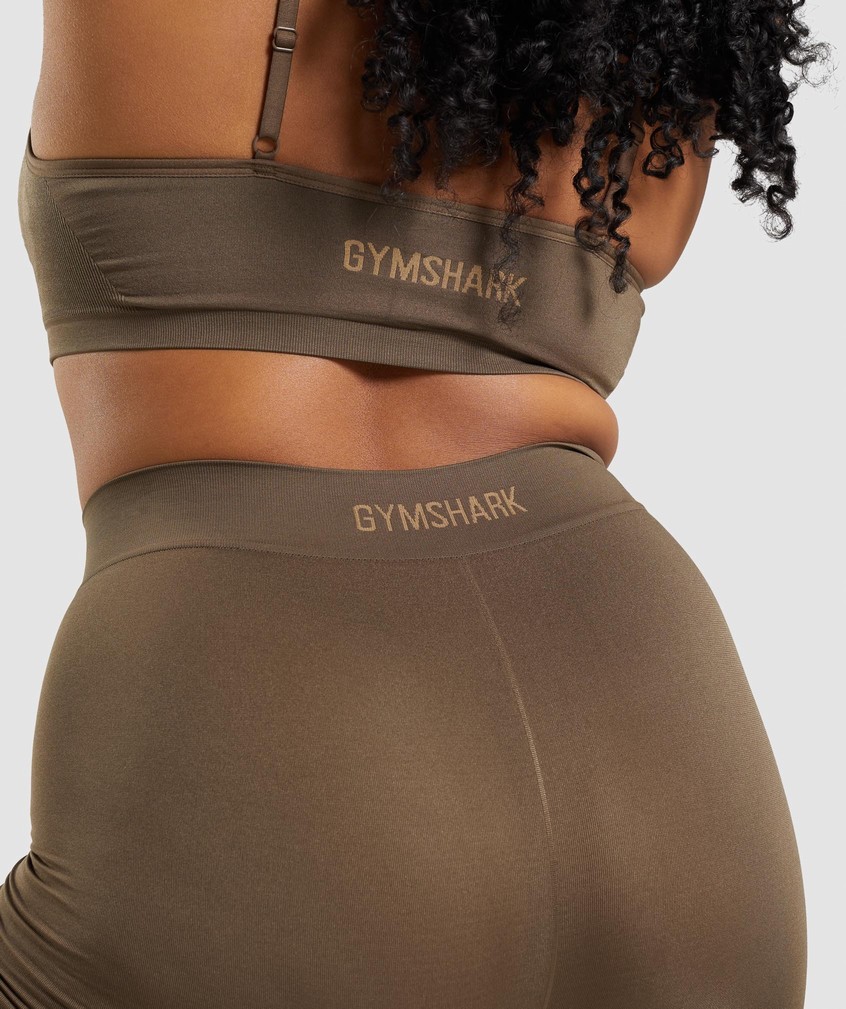 Brown Women's Gymshark Seamless Boxers Bikini Bottoms | USA-63092