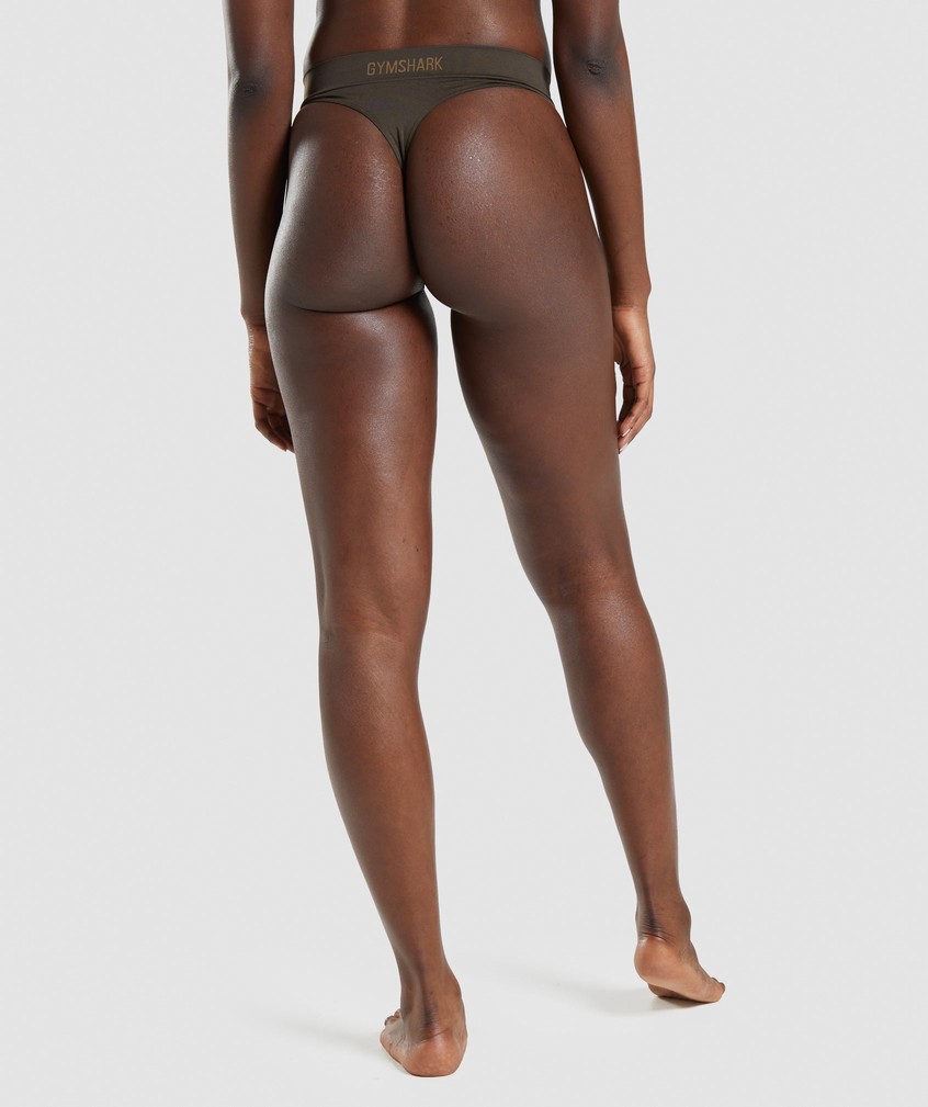 Brown Women's Gymshark Seamless High Rise Thong | USA-14859