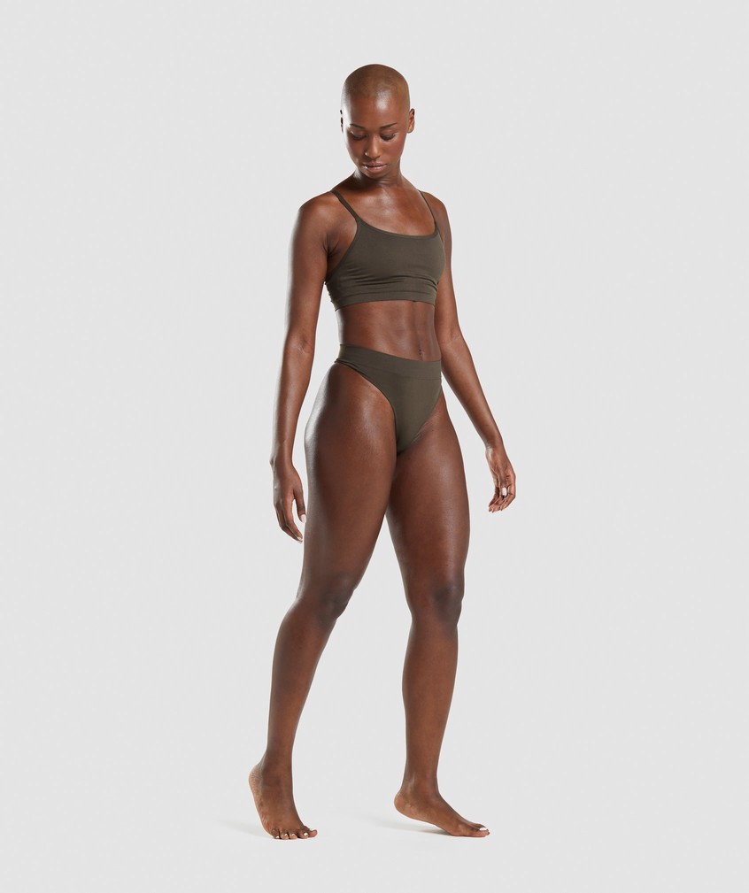 Brown Women's Gymshark Seamless High Rise Thong | USA-14859