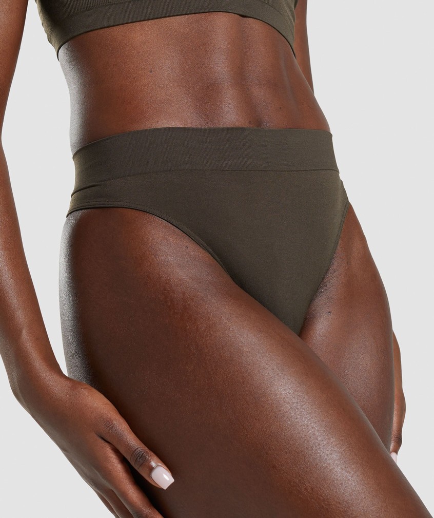 Brown Women's Gymshark Seamless High Rise Thong | USA-14859