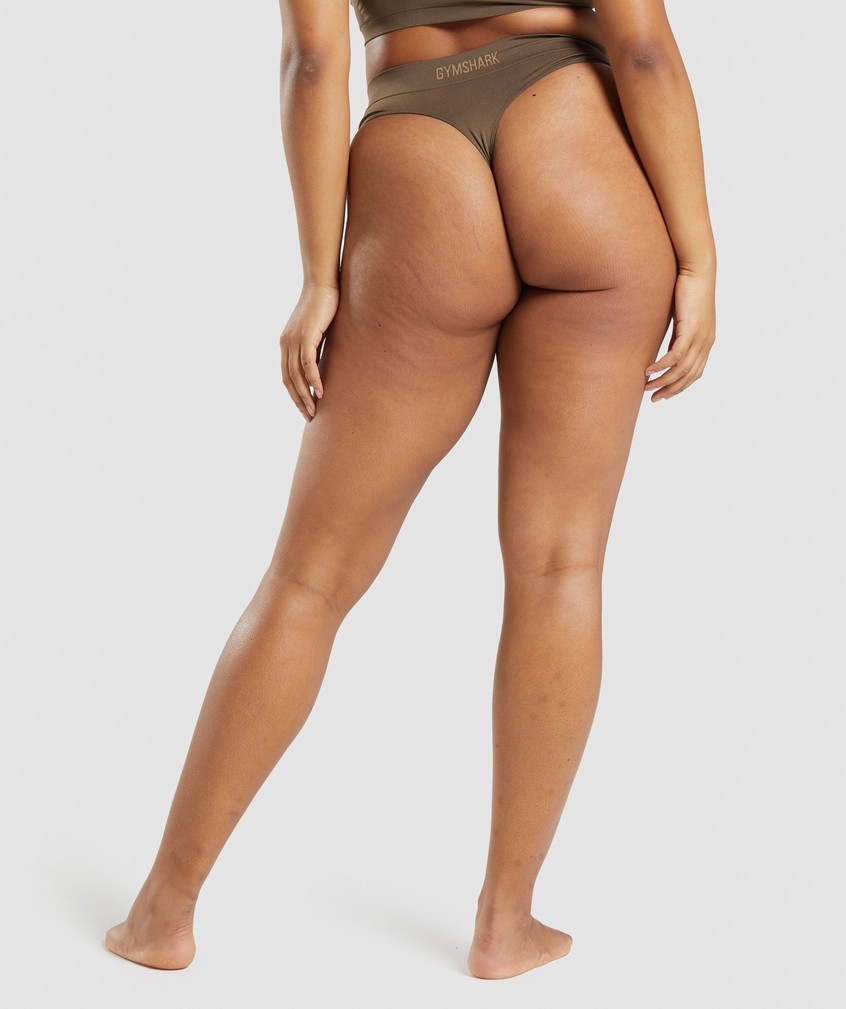 Brown Women's Gymshark Seamless High Rise Thong | USA-92716