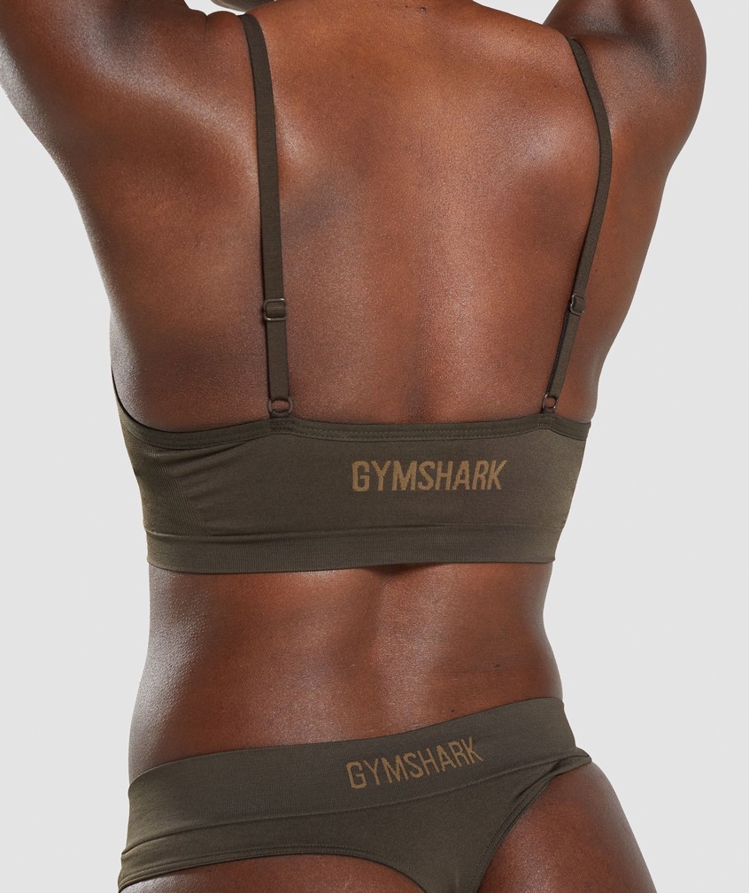 Brown Women's Gymshark Seamless Low Neck Bralette | USA-81342