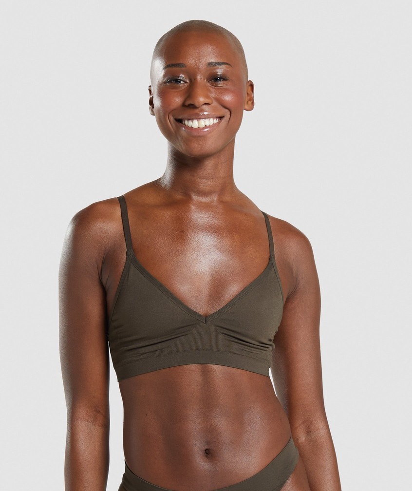 Brown Women\'s Gymshark Seamless Low Neck Bralette | USA-81342