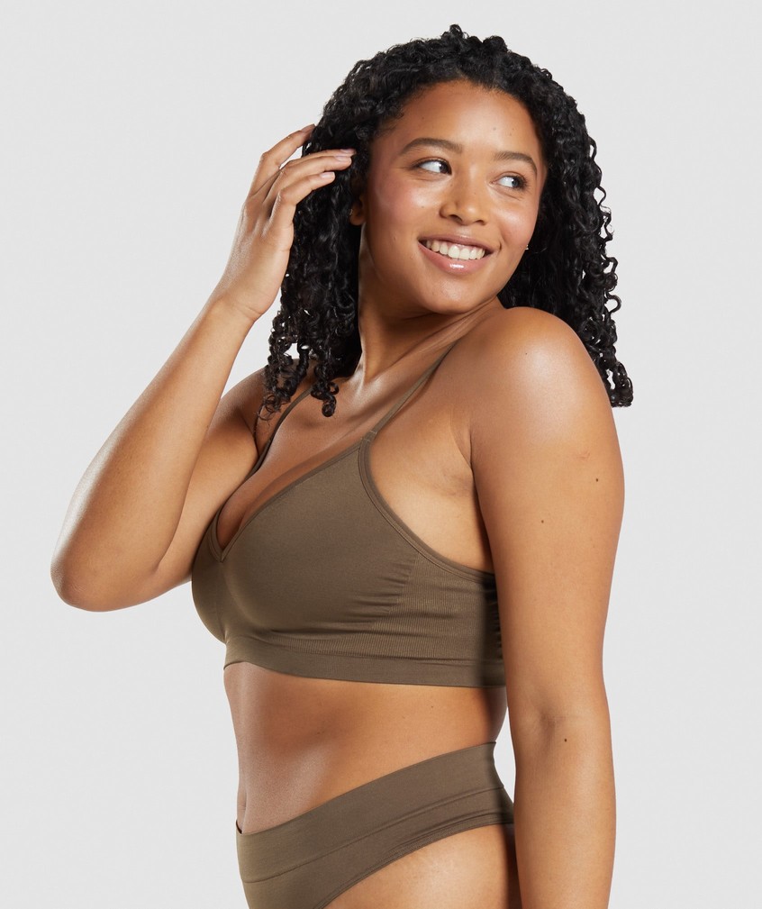 Brown Women's Gymshark Seamless Low Neck Bralette | USA-98763