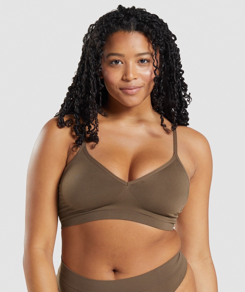 Brown Women\'s Gymshark Seamless Low Neck Bralette | USA-98763