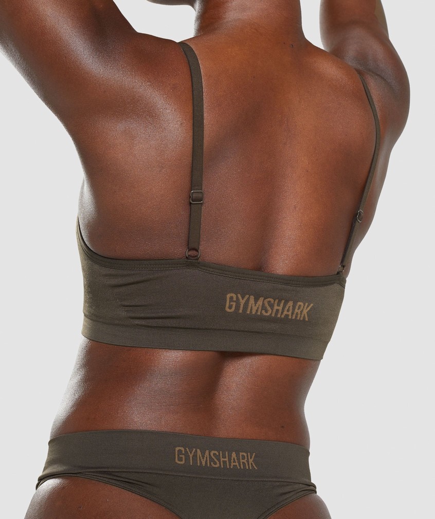 Brown Women's Gymshark Seamless Scoop Neck Bralette | USA-35089