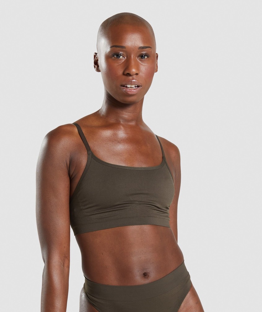 Brown Women\'s Gymshark Seamless Scoop Neck Bralette | USA-35089