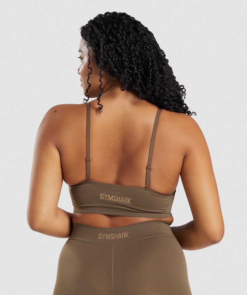 Brown Women's Gymshark Seamless Scoop Neck Bralette | USA-35478