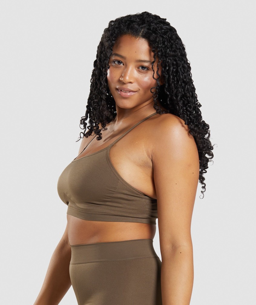 Brown Women's Gymshark Seamless Scoop Neck Bralette | USA-35478