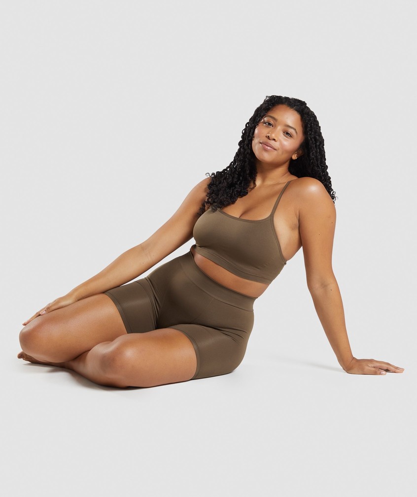 Brown Women's Gymshark Seamless Scoop Neck Bralette | USA-35478