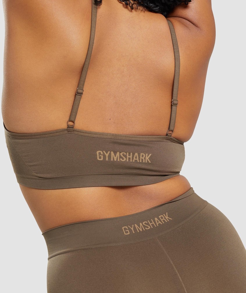 Brown Women's Gymshark Seamless Scoop Neck Bralette | USA-35478