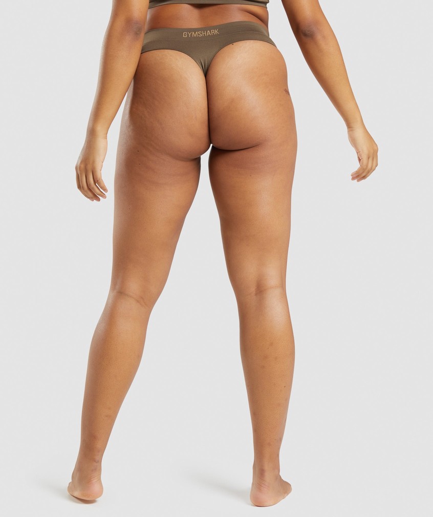 Brown Women's Gymshark Seamless Thong | USA-40357