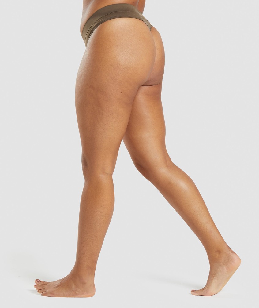 Brown Women's Gymshark Seamless Thong | USA-40357