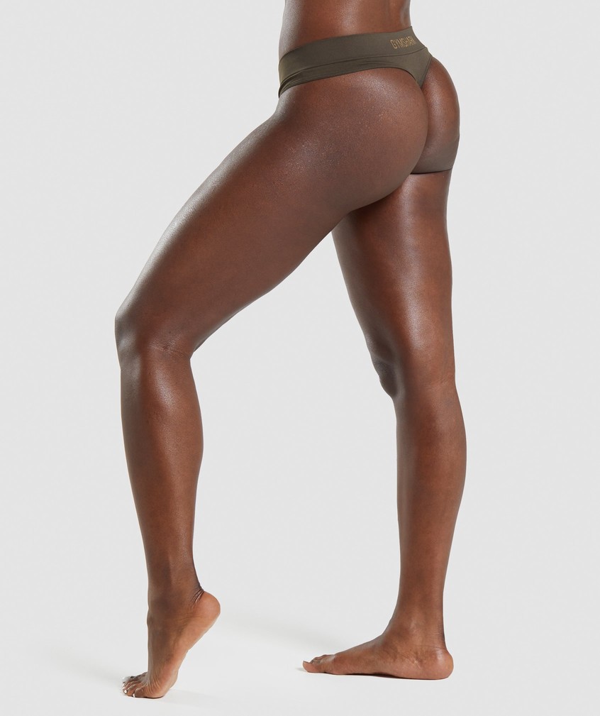 Brown Women's Gymshark Seamless Thong | USA-95821