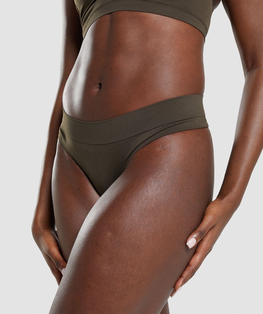 Brown Women's Gymshark Seamless Thong | USA-95821