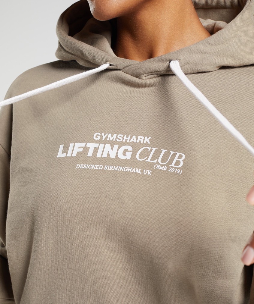 Brown Women's Gymshark Social Club Oversized Hoodie | USA-50324