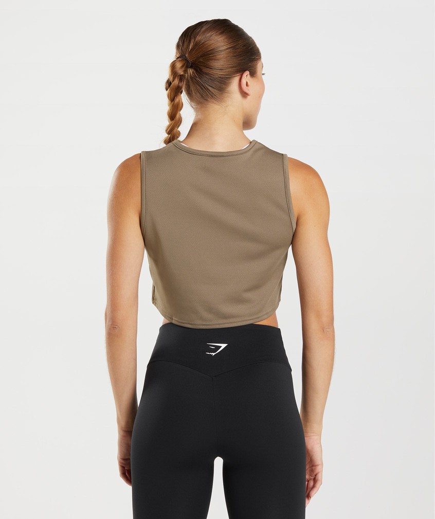 Brown Women's Gymshark Training Crop Tank | USA-08237