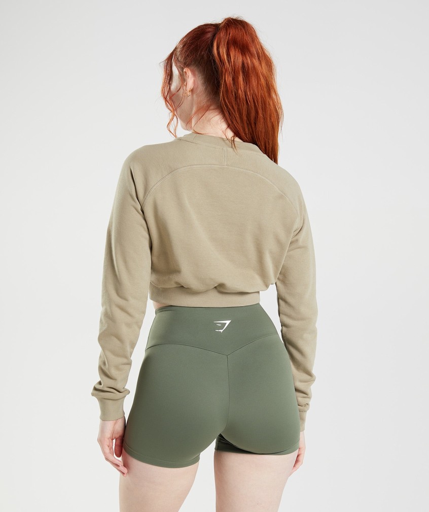 Brown Women's Gymshark Training Cropped Sweater | USA-30579