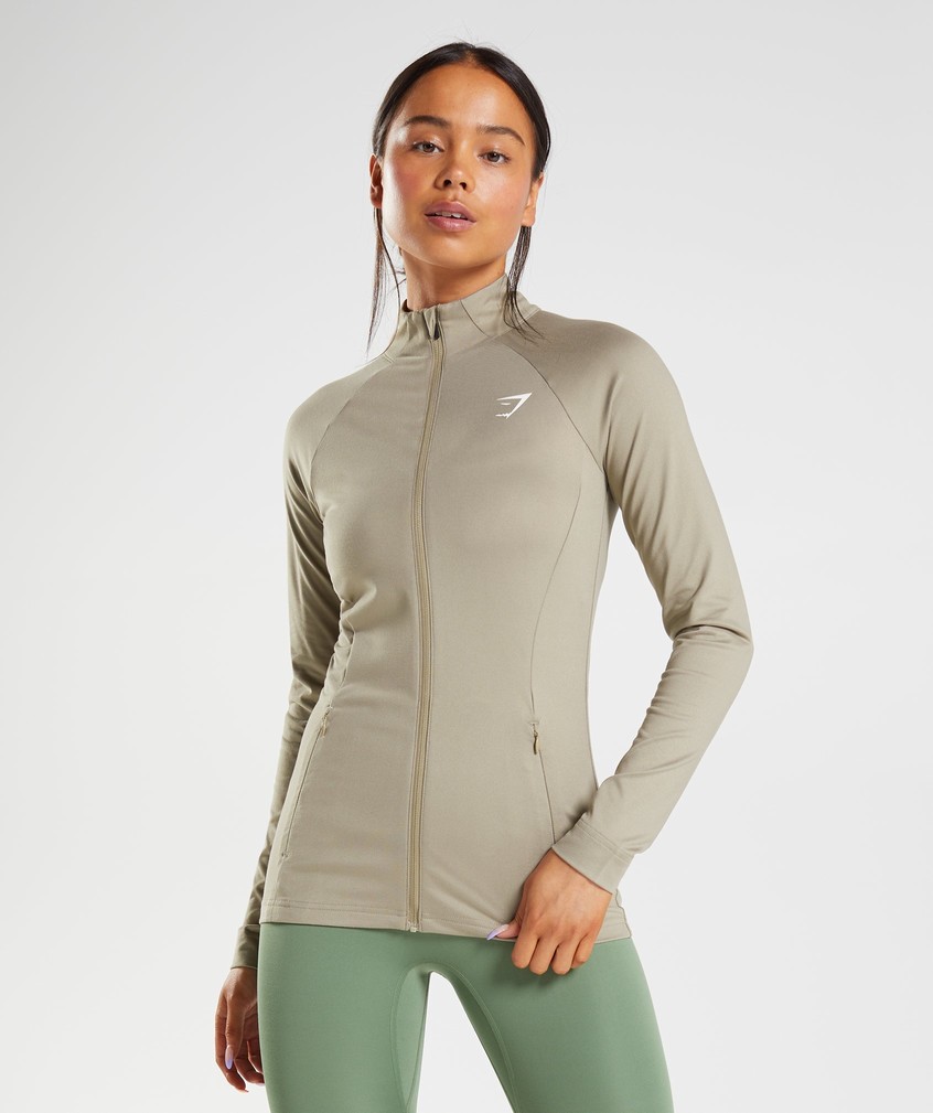 Brown Women\'s Gymshark Training Zip Up Jackets | USA-20617