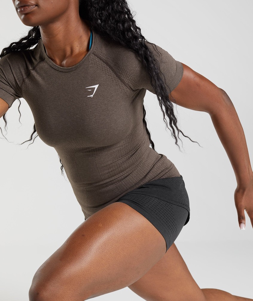 Brown Women's Gymshark Vital Seamless 2.0 T-Shirts | USA-09574