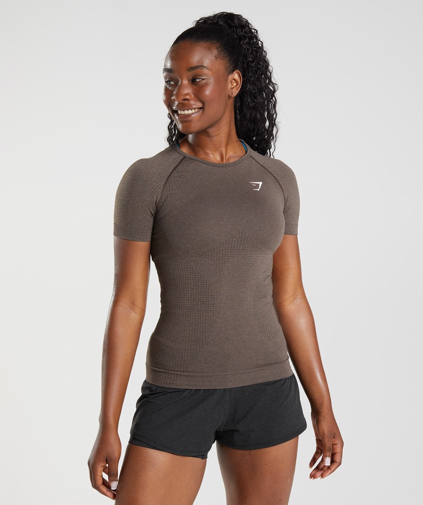 Brown Women\'s Gymshark Vital Seamless 2.0 T-Shirts | USA-09574