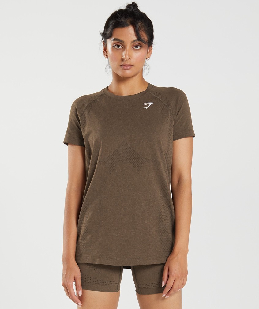 Brown Women's Gymshark Vital Seamless 2.0 Light T-Shirts | USA-21406