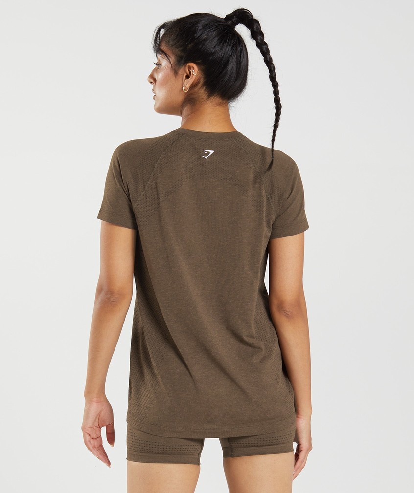 Brown Women's Gymshark Vital Seamless 2.0 Light T-Shirts | USA-21406