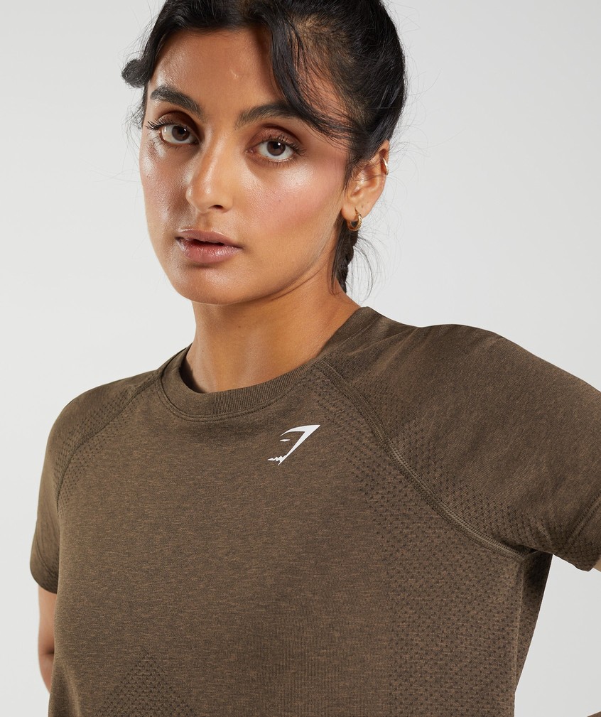 Brown Women's Gymshark Vital Seamless 2.0 Light T-Shirts | USA-21406