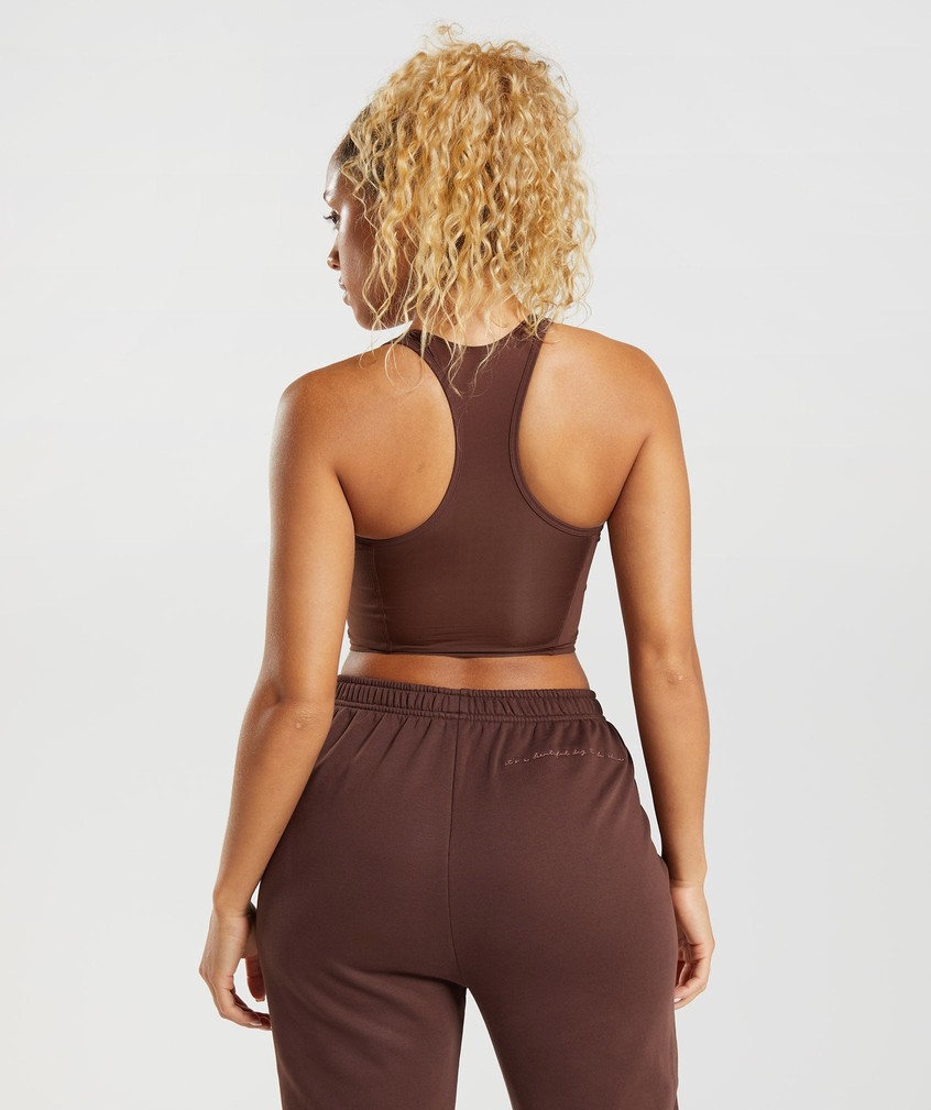 Brown Women's Gymshark Whitney Crop Tank | USA-03641