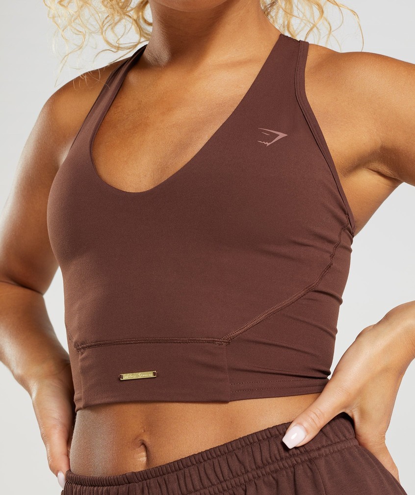 Brown Women's Gymshark Whitney Crop Tank | USA-03641