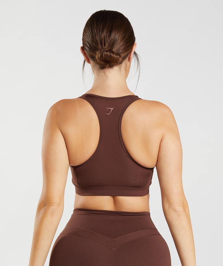 Brown Women's Gymshark Whitney Mesh Sports Bra | USA-40852