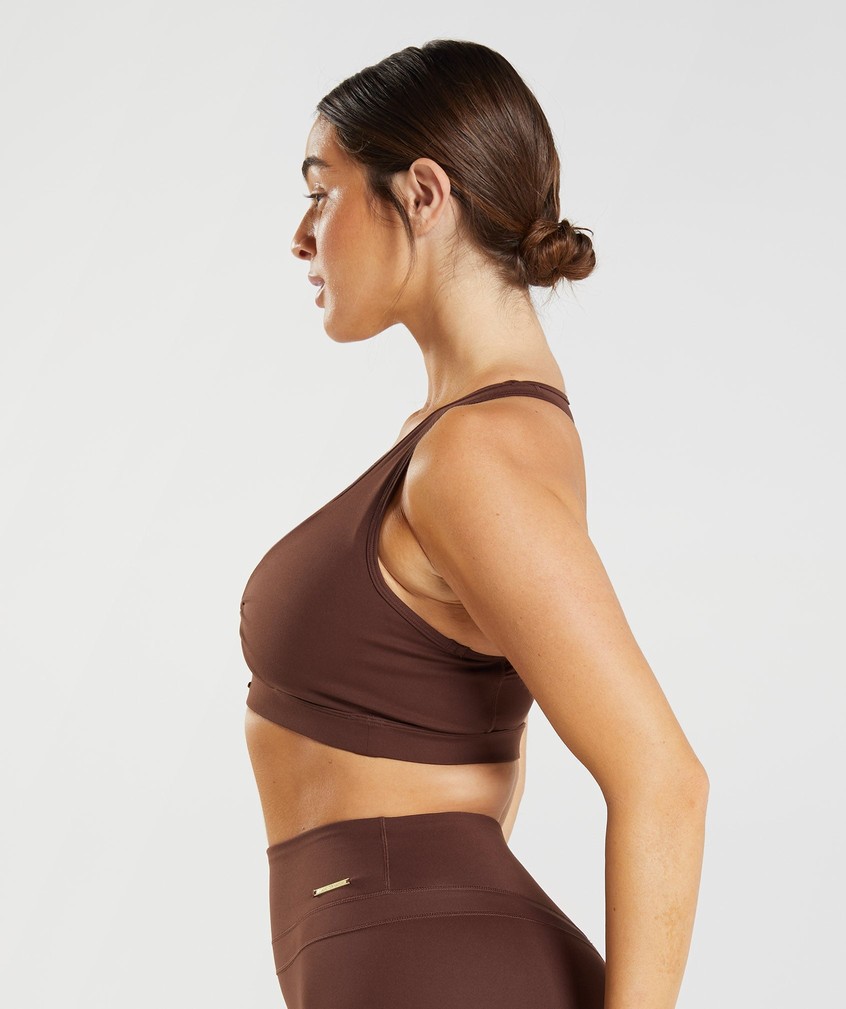 Brown Women's Gymshark Whitney Mesh Sports Bra | USA-40852