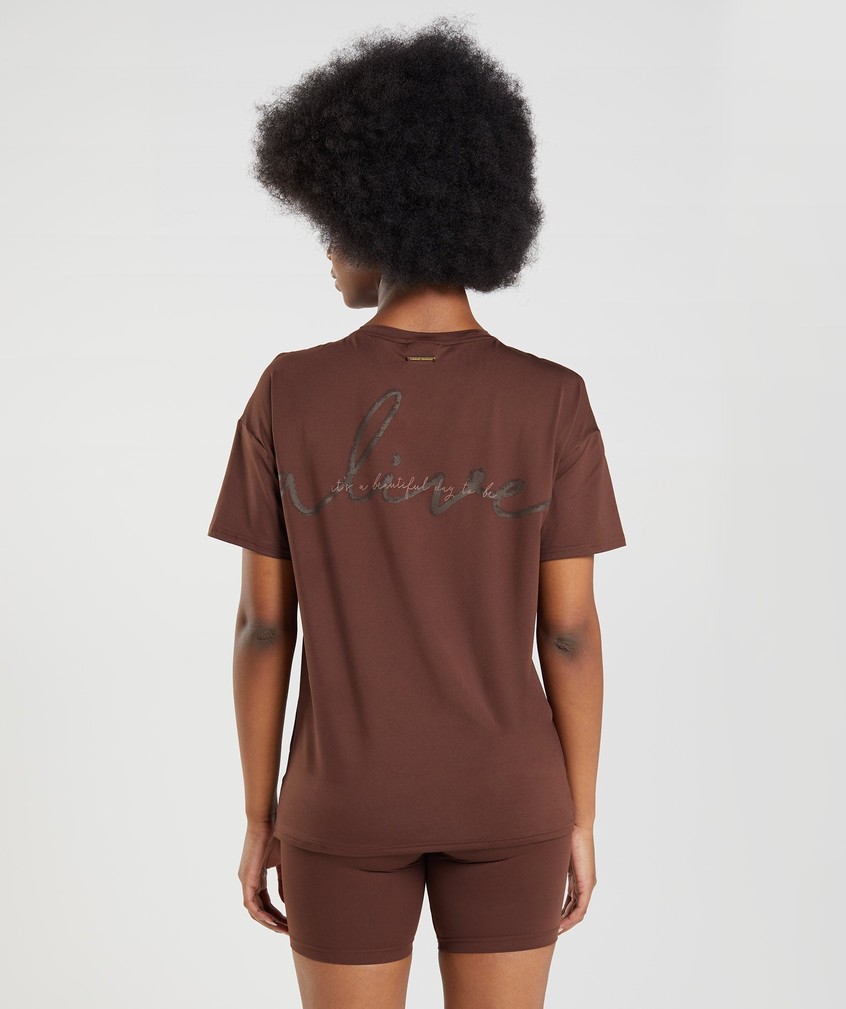 Brown Women's Gymshark Whitney Oversized T-Shirts | USA-42581