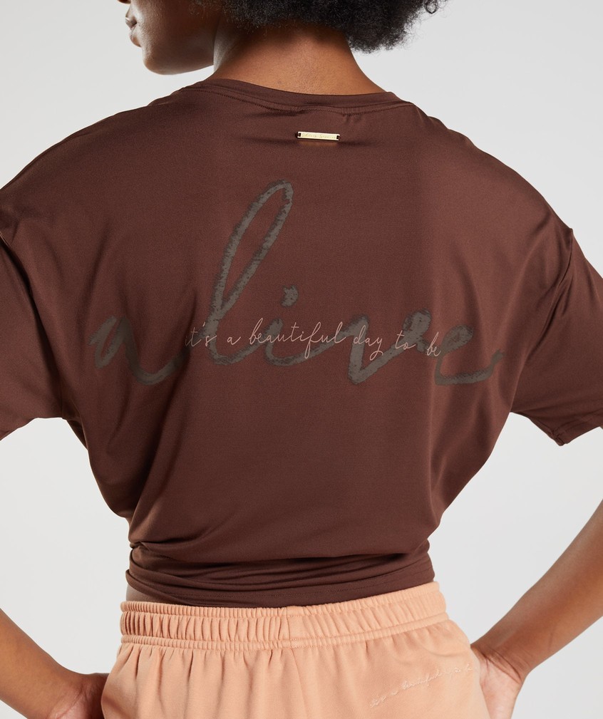 Brown Women's Gymshark Whitney Oversized T-Shirts | USA-42581