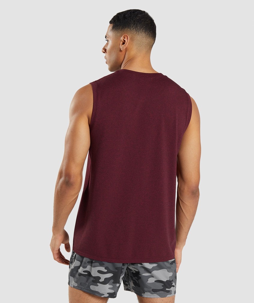 Burgundy Red Men's Gymshark Arrival Seamless Tank | USA-79645