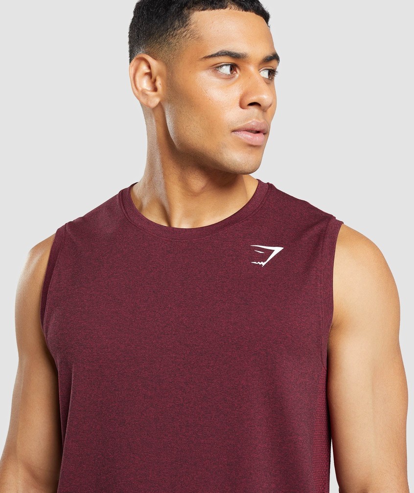 Burgundy Red Men's Gymshark Arrival Seamless Tank | USA-79645