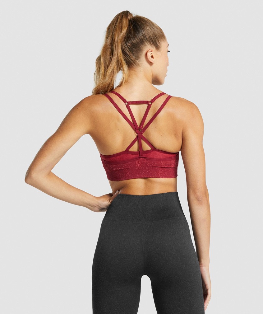 Burgundy Women's Gymshark Adapt Fleck Seamless Sports Bra | USA-70863