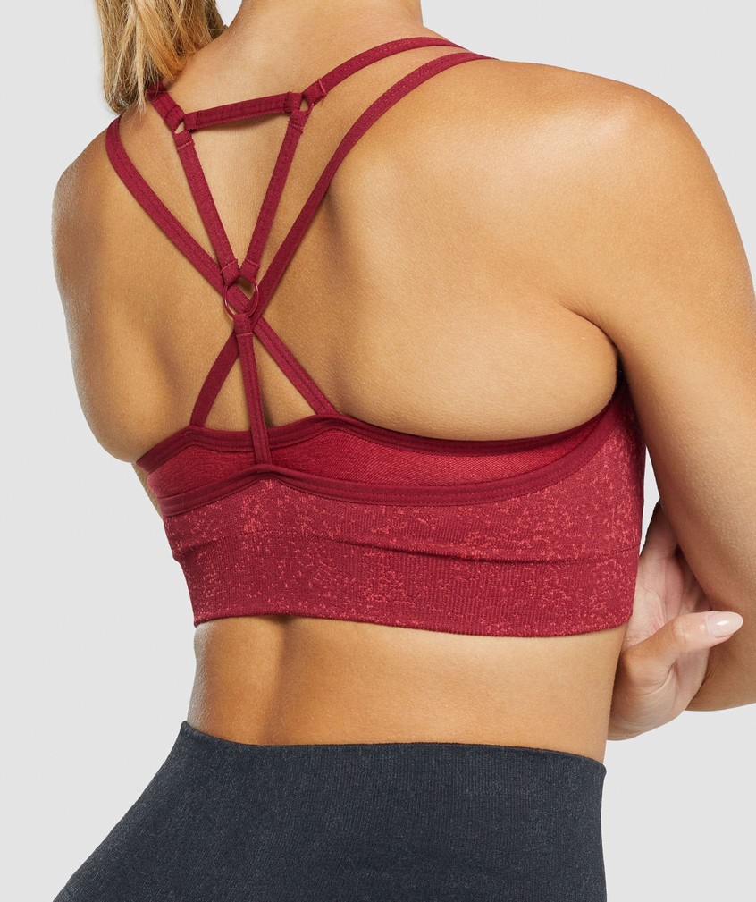 Burgundy Women's Gymshark Adapt Fleck Seamless Sports Bra | USA-70863