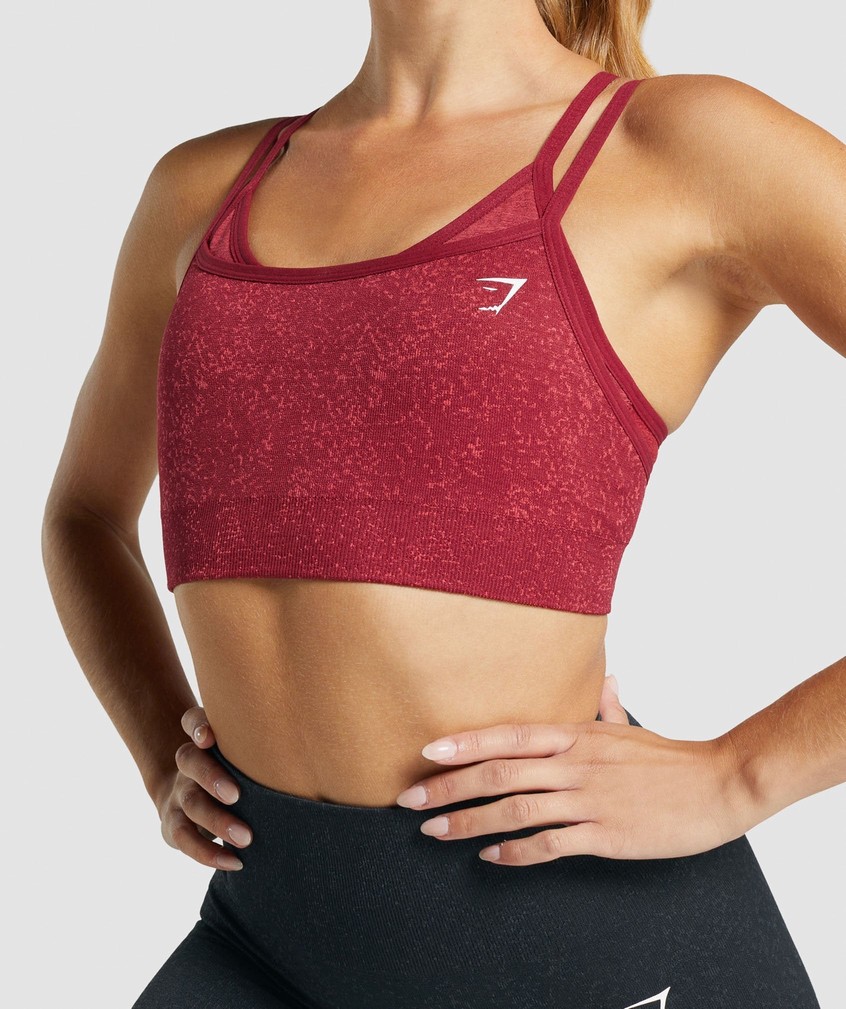 Burgundy Women's Gymshark Adapt Fleck Seamless Sports Bra | USA-70863