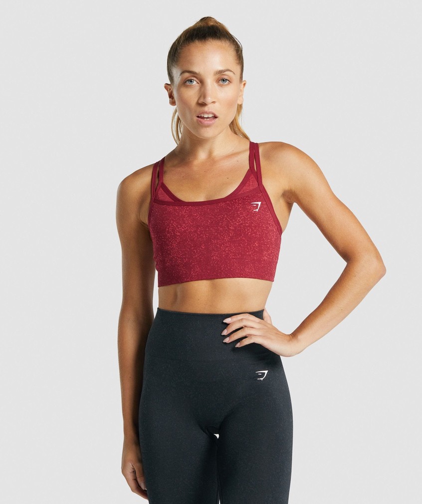 Burgundy Women\'s Gymshark Adapt Fleck Seamless Sports Bra | USA-70863