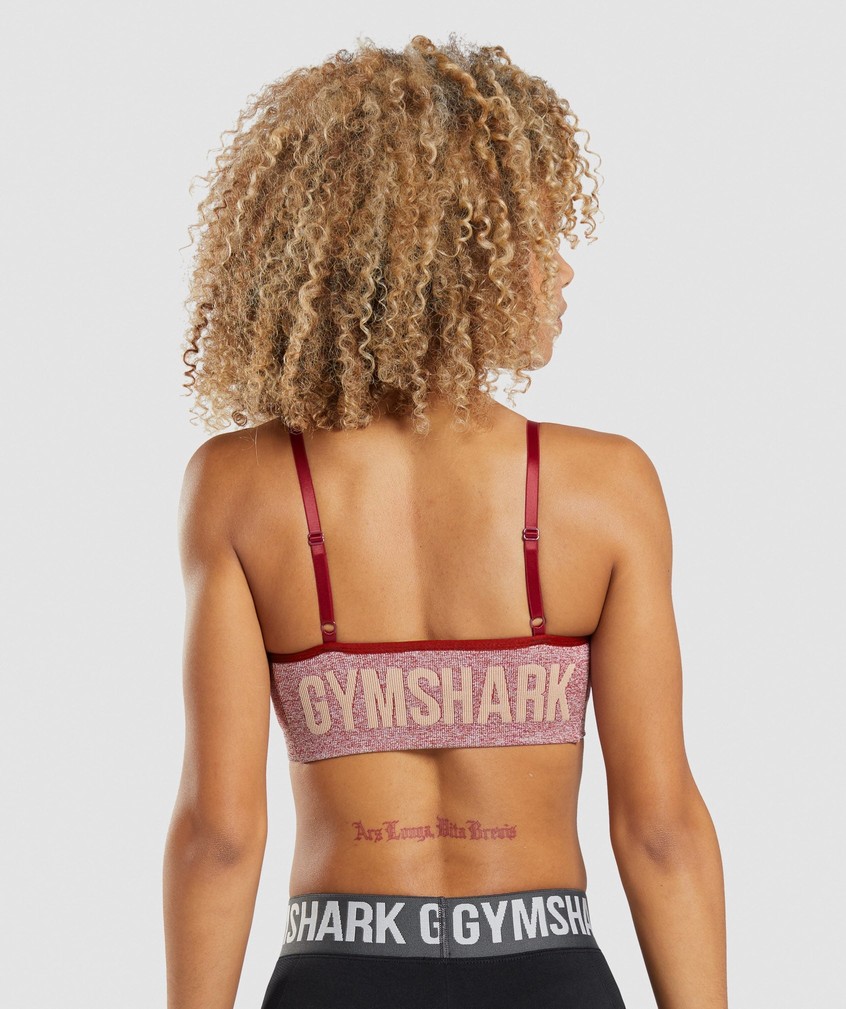 Burgundy Women's Gymshark Flex Strappy Sports Bra | USA-87192