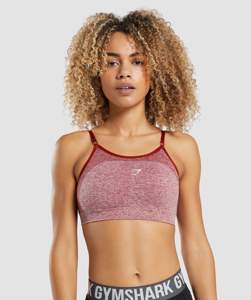 Burgundy Women\'s Gymshark Flex Strappy Sports Bra | USA-87192