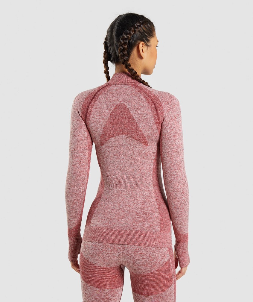 Burgundy Women's Gymshark Flex Zip Through Jackets | USA-17643