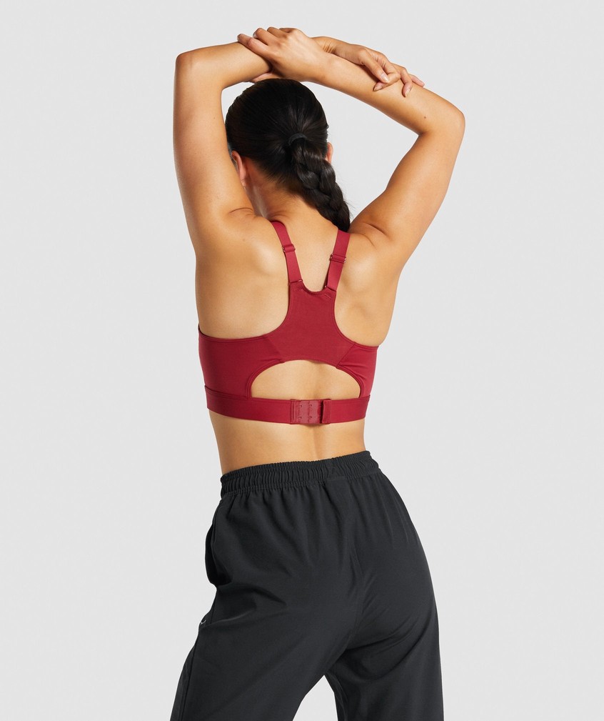 Burgundy Women's Gymshark Racer Back Sports Bra | USA-49832