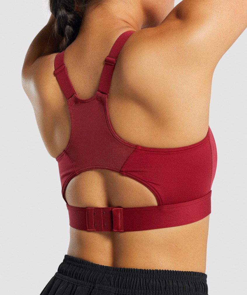 Burgundy Women's Gymshark Racer Back Sports Bra | USA-49832