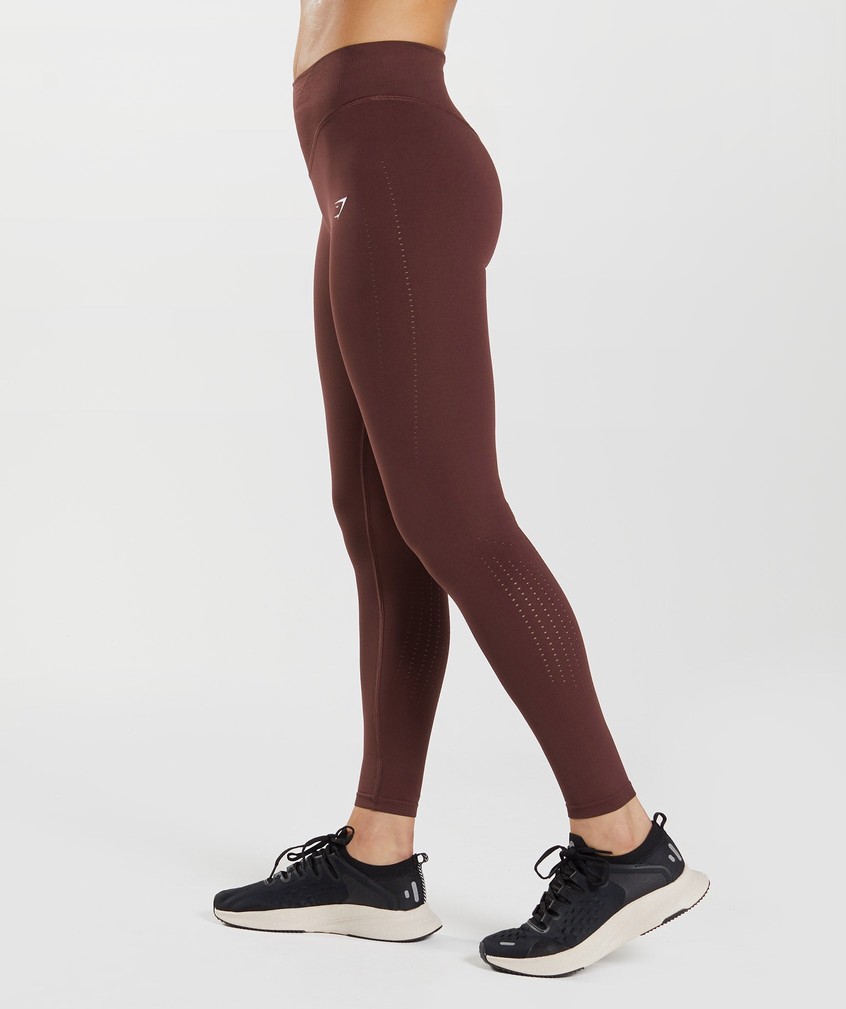 Burgundy Women's Gymshark Sweat Seamless Sculpt Leggings | USA-81073