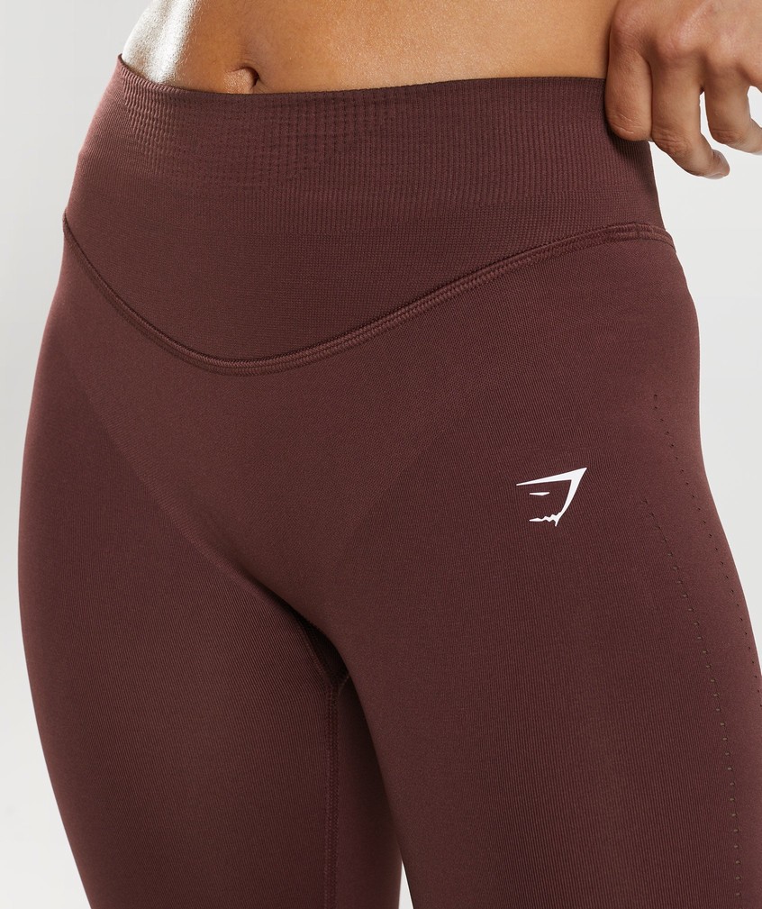 Burgundy Women's Gymshark Sweat Seamless Sculpt Leggings | USA-81073