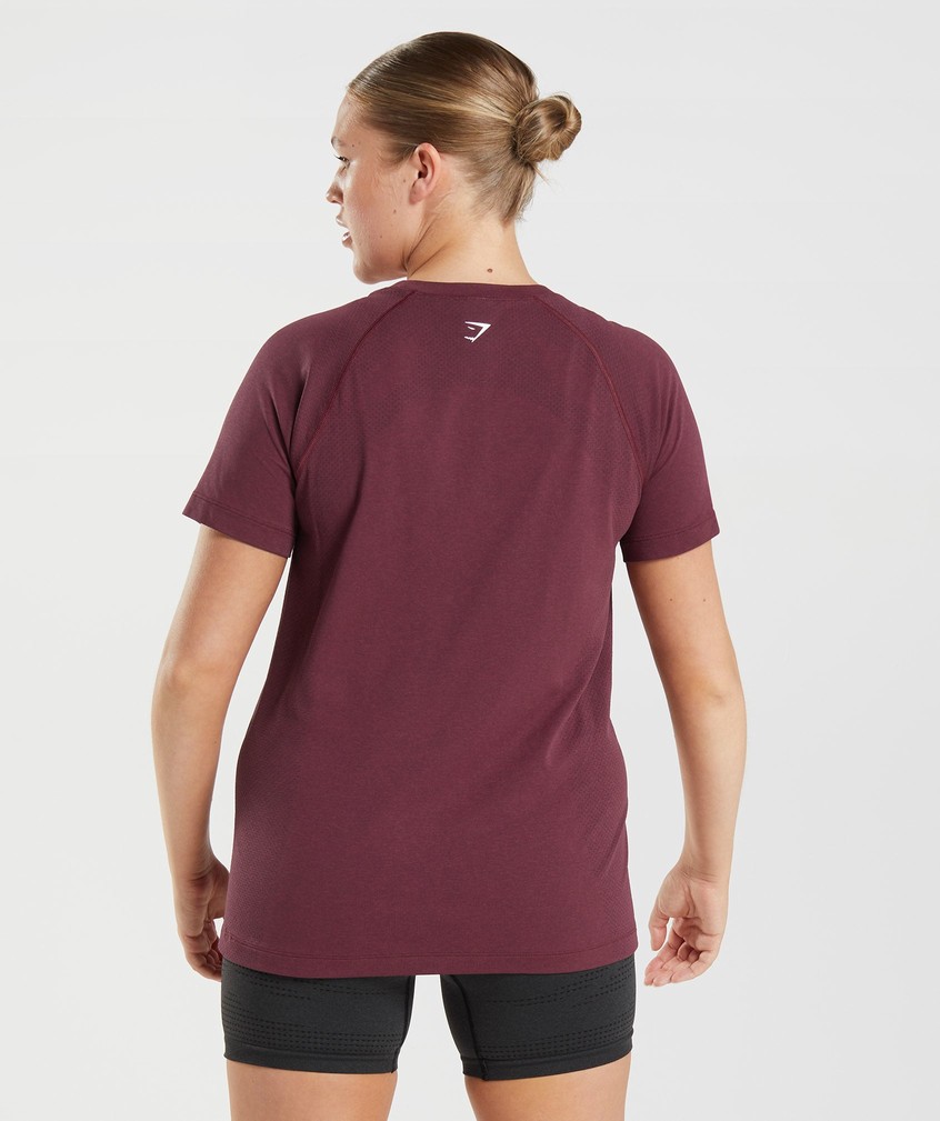 Burgundy Women's Gymshark Vital Seamless 2.0 Light T-Shirts | USA-59074