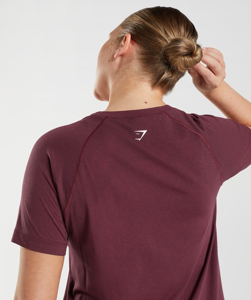 Burgundy Women's Gymshark Vital Seamless 2.0 Light T-Shirts | USA-59074